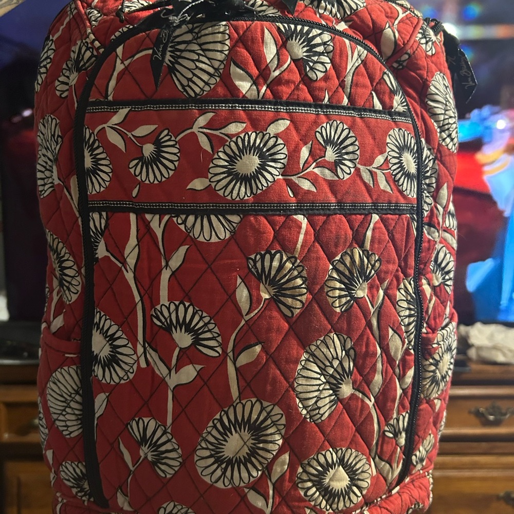 Vera Bradley Red Deco Daisy Backpack